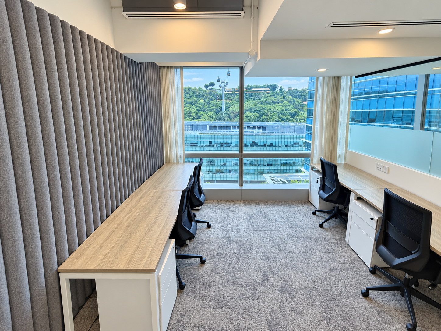 Room 1107 & 1108 with window, 4 workstations at HarbourFront Tower 2